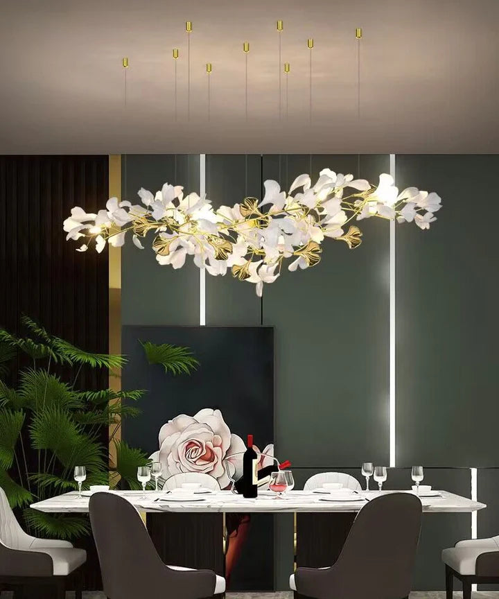 HomeDor Linn Petal-shaped Branch Chandelier in white