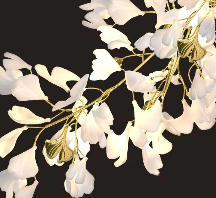 HomeDor Linn Petal-shaped Branch Chandelier in white