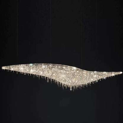 Lampadario in cristallo ad onda a forma di S Lorella