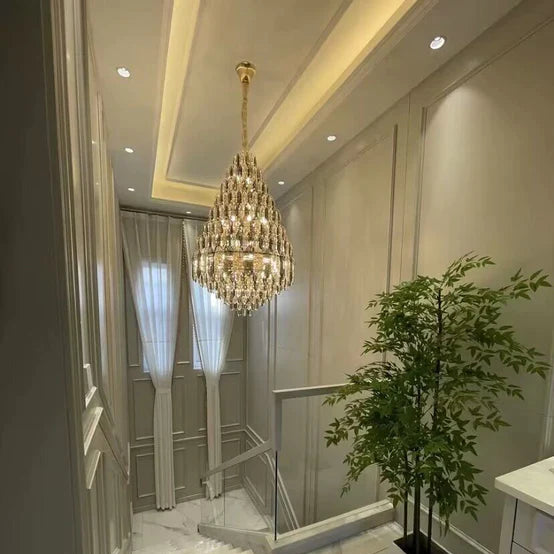 HomeDor Premium Multi-tiered Honeycomb Chandelier for Grand Hall/Staircase/High-ceiling Living Room