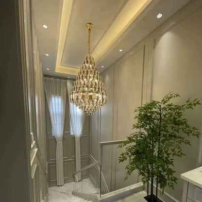 HomeDor Premium Multi-tiered Honeycomb Chandelier for Grand Hall/Staircase/High-ceiling Living Room