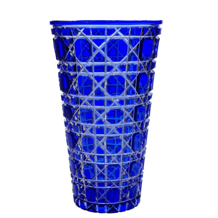 HomeDor Luxury Crystal Engraved Round Vase