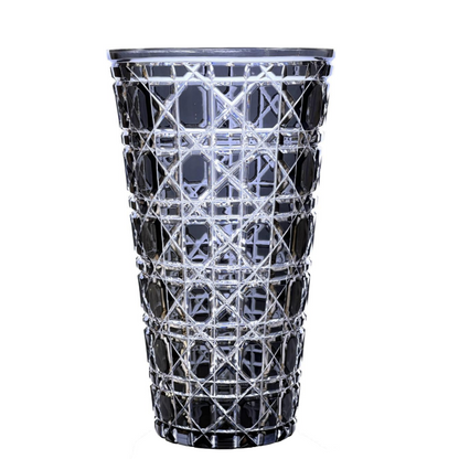 HomeDor Luxury Crystal Engraved Round Vase