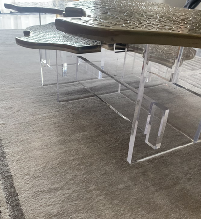 HomeDor Modern Etching Irregular Coffee Table Set