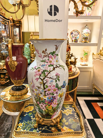 French Porcelain Botanical Vase