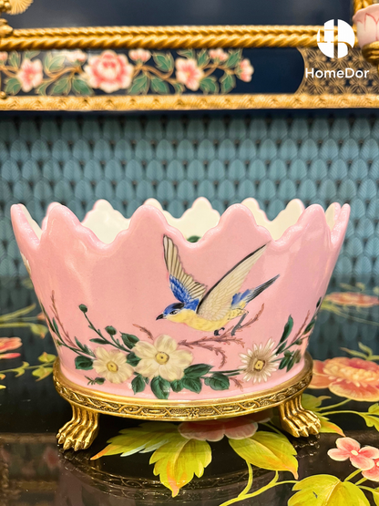 Romantic Pink Songbird Garden Decorative Ensemble