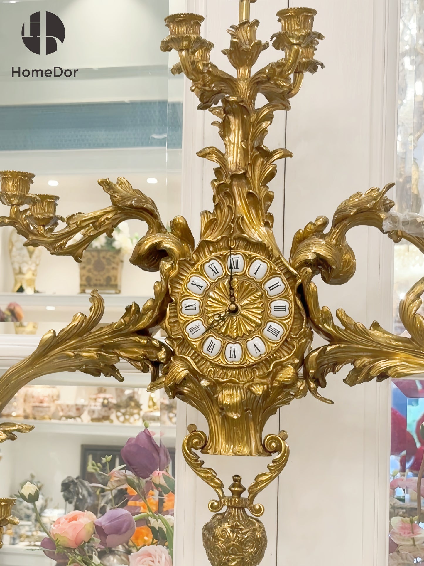 HomeDor × FH&Home | Royal Rococo Golden Candelabra Clock Set Collector's Piece