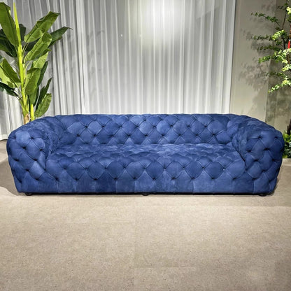 Divano capitonné in pelle di lusso Chesterfield