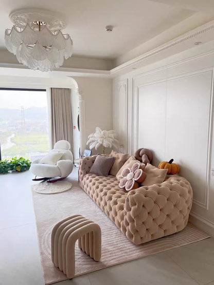 Divano capitonné in pelle di lusso Chesterfield