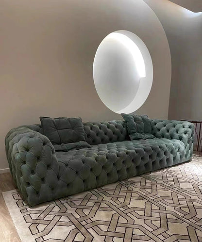 Divano capitonné in pelle di lusso Chesterfield
