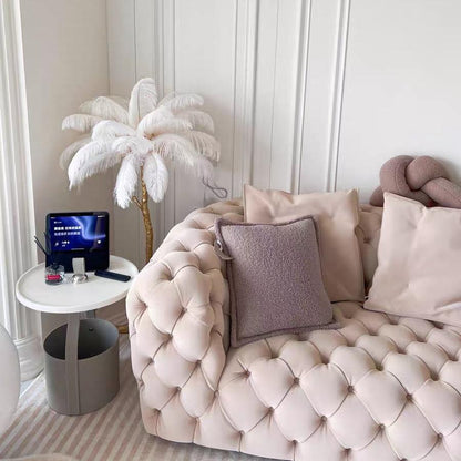 Divano capitonné in pelle di lusso Chesterfield