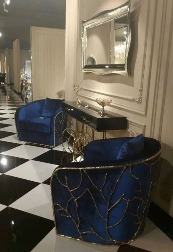 HomeDor Luxury Crafted Brass Branches Sofa Chair