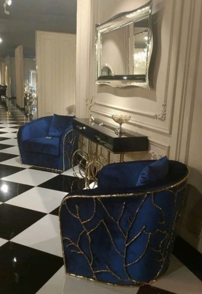 HomeDor Luxury Crafted Brass Branches Sofa Chair