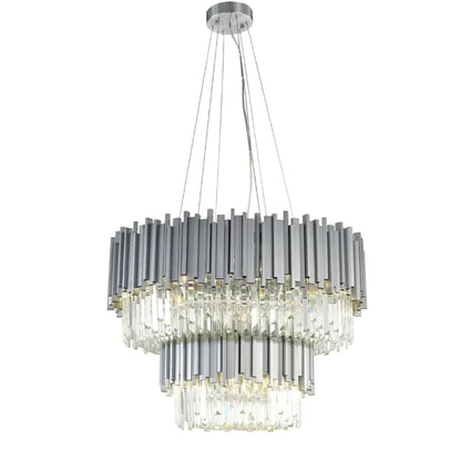 Lampadario di cristallo classico a 2 livelli Lohsen con finitura dorata