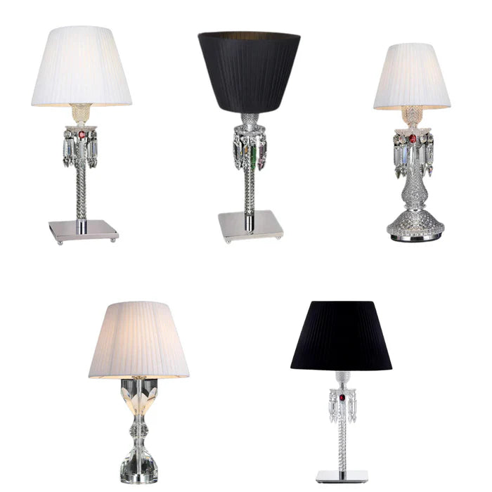 HomeDor Premium Laurel Vintage Luxury Lampshade Table Lamp in Black/White