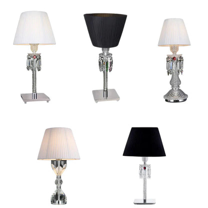 HomeDor Premium Laurel Vintage Luxury Lampshade Table Lamp in Black/White