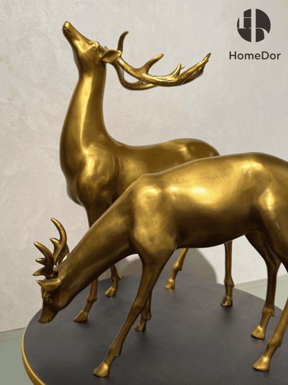 Sophisticated Brass Deer Decorative Set with Two Exclusive Patterns 9