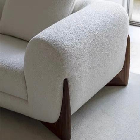 HomeDor Wabi-sabi White Fleece Fabric Sofa