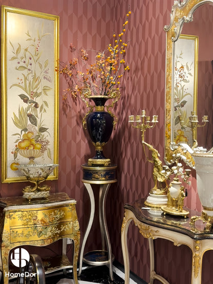 HomeDor × FH&Home | Regal Cobalt Blue Double-Handled Vase