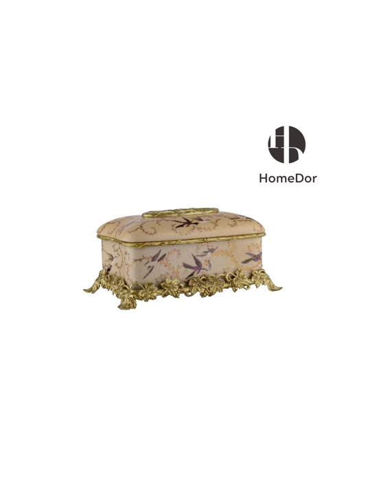 Vintage Bird Themed Porcelain Decorative Tissue Box