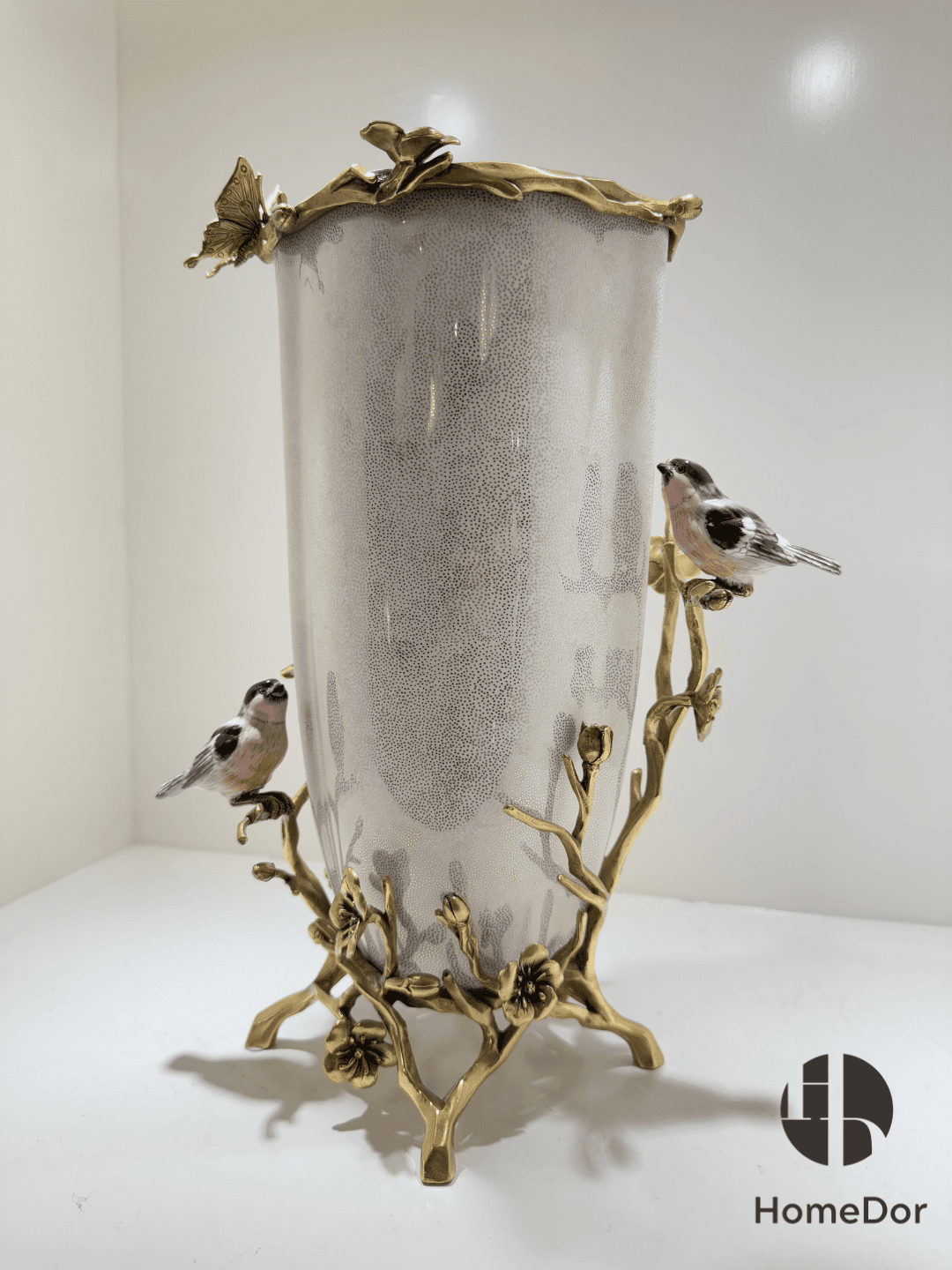 Vintage Birds Nature-Inspired Ceramic Brass Art Table Decor Set10