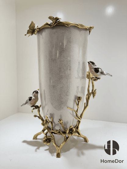 Vintage Birds Nature-Inspired Ceramic Brass Art Table Decor Set10