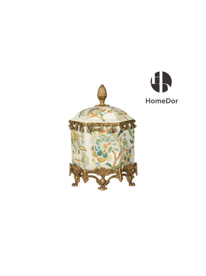 Vintage Chinoiserie Luxury Blossom & Brass Table Decor Set