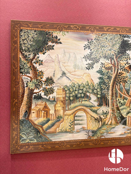 Arte de pared con paisaje rural elegante vintage HomeDor