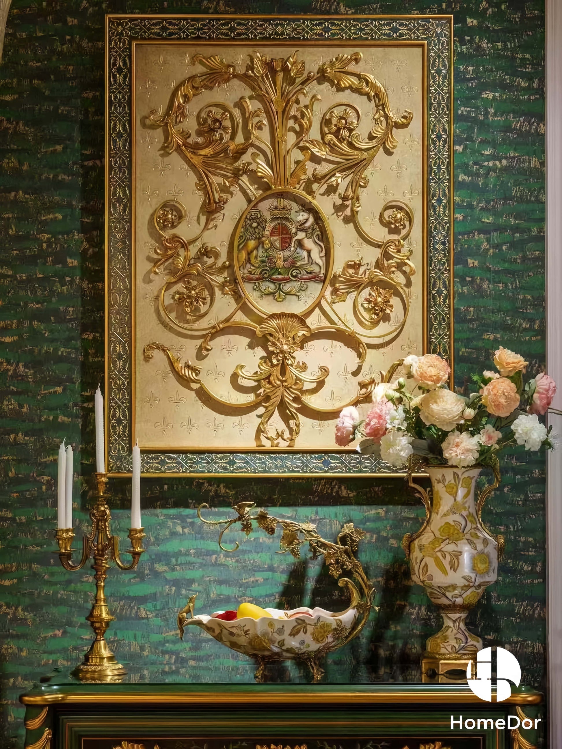 Vintage Rococo Luxury Blossom & Brass Table Decor Set
10