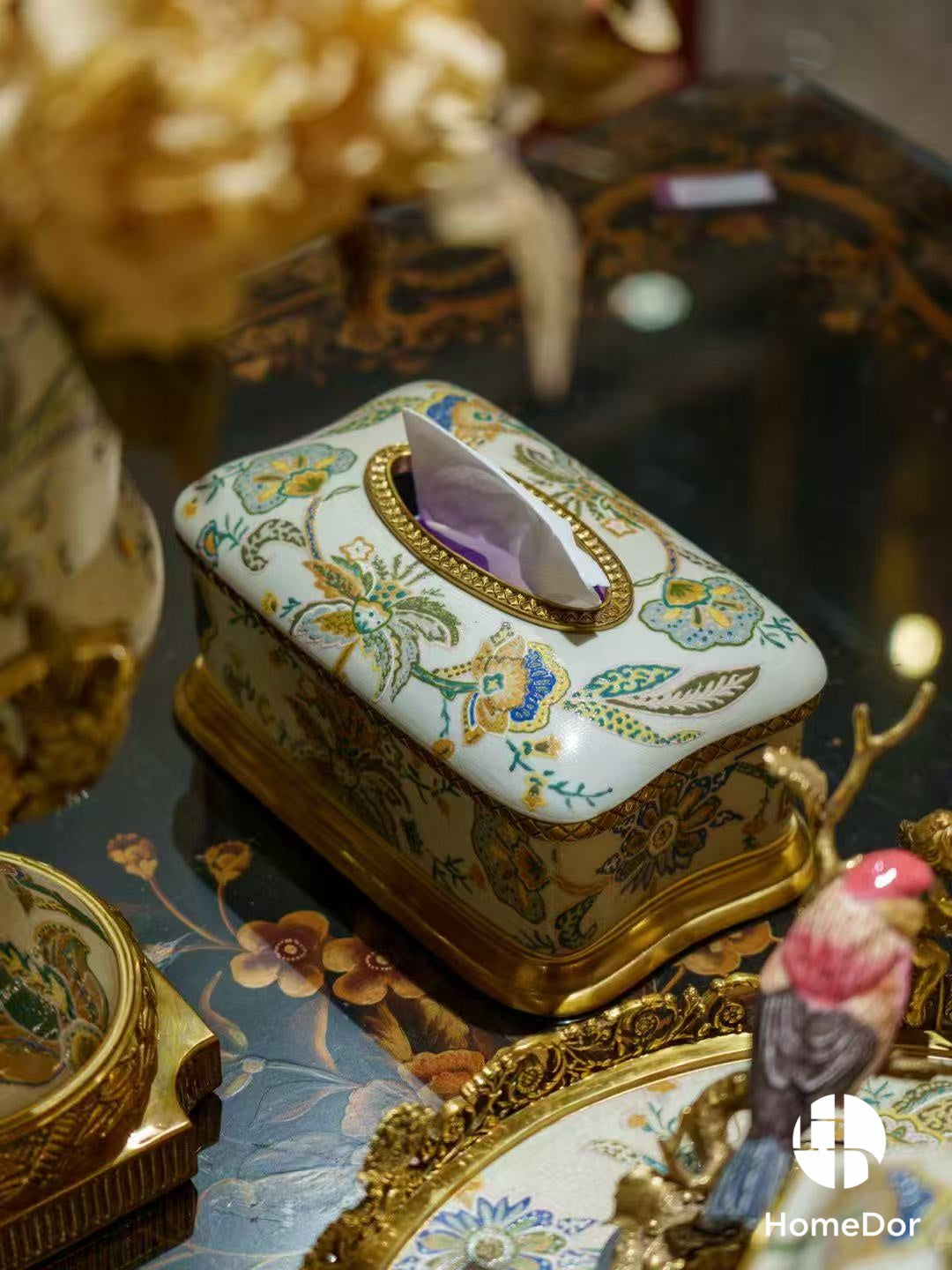 Vintage Rococo Luxury Blossom & Brass Table Decor Set
8
