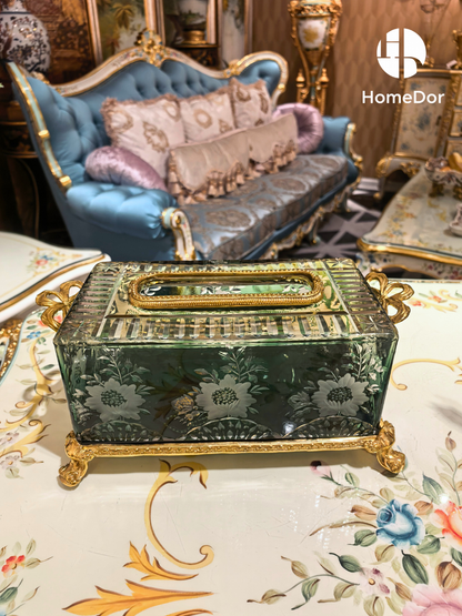 Aurora Glass Deep Verdant Gilded Palace Ensemble