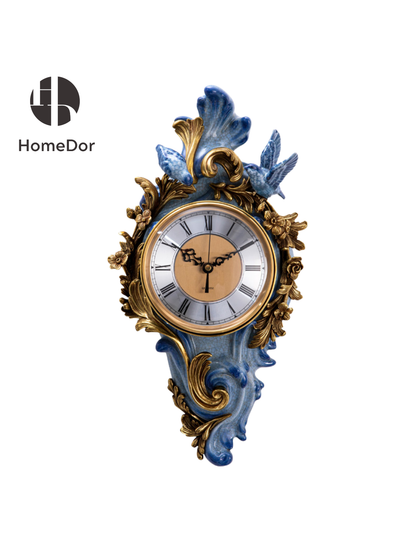 Azure Rococo Swallow Wall Timepiece