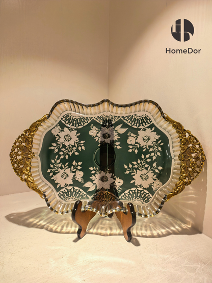 Aurora Glass Deep Verdant Gilded Palace Ensemble