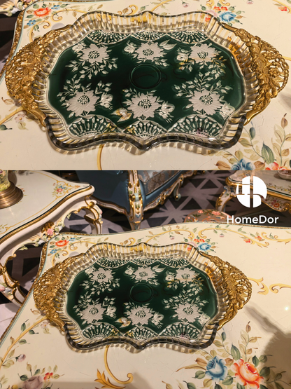 Aurora Glass Deep Verdant Gilded Palace Ensemble
