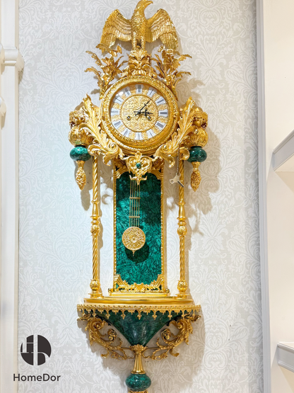 HomeDor Rococo Malachite/Lapis Lazuli Wall Clock