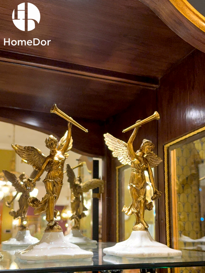 HomeDor Refined Dancing Angel Trumpeter Figurine Pair
