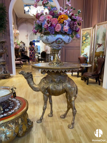 HomeDor Exotic Brass Camel Decorative Occasional Table Set