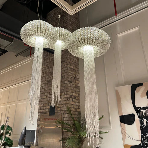 HomeDor New Designer Jellyfish Glass Pendant Chandelier
