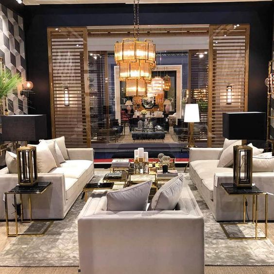 HomeDor Leo 3 Tiers Chandelier in gold/chrom finish