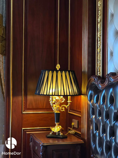 Napoleon III Black & Gold Table Lamp