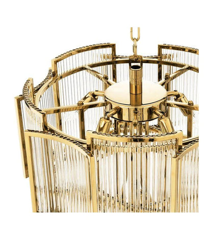HomeDor Leo 3 Tiers Chandelier in gold/chrom finish