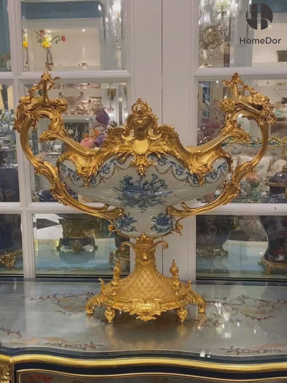 HomeDor × FH&Home | Ornate Four-Bellied Deep Decorative Vessel