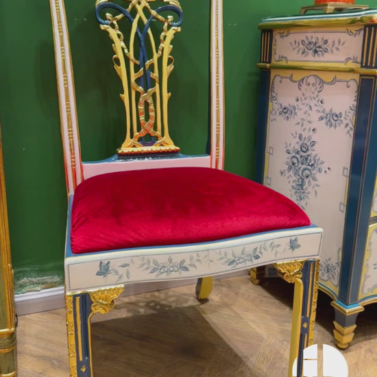 HomeDor × FH&Home | Opulent Dining Chair with Velvet Upholstery & Gilded-Carved Back