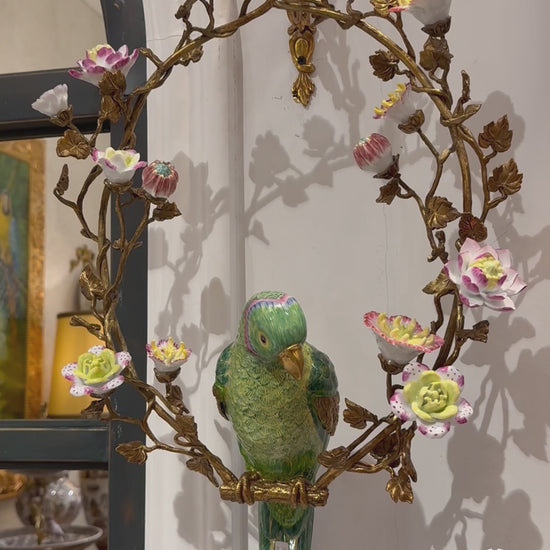 HomeDor Parrot Floral Ring Wall Decor New House Gift