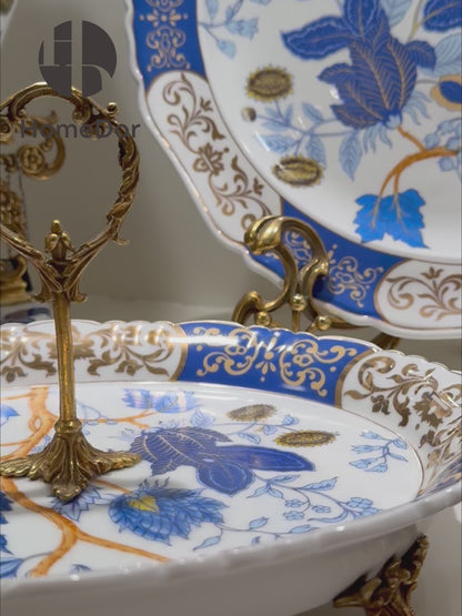 Artistic Porcelain & Lustrous Brass Elegance Table Decor Sets