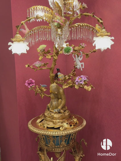 HomeDor × FH&amp;Home | مصباح أرضي نحاسي مستوحى من الطراز الآسيوي من "حديقة الأحلام"