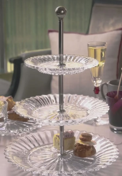 HomeDor Modern Luxury Crystal 1/2/3 Tiers Pastry Stand