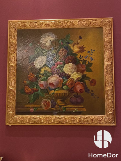 HomeDor Classic Dutch Floral Still Life Framed Wall Art