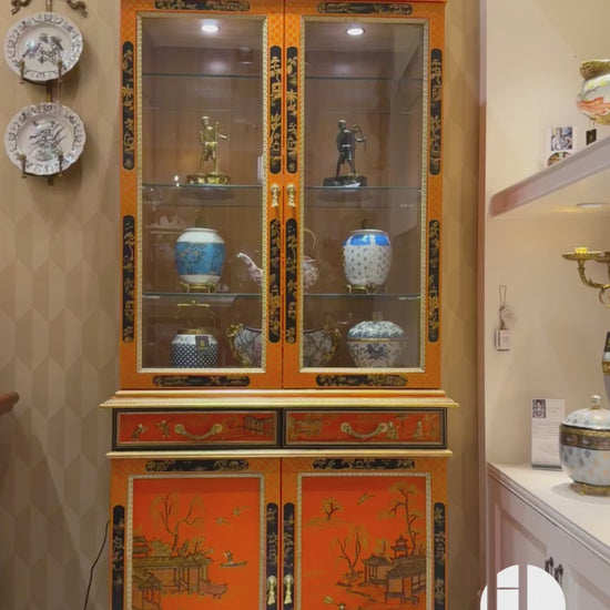 HomeDor × FH&Home | Oriental Orange Traditional Carving Cabinet
