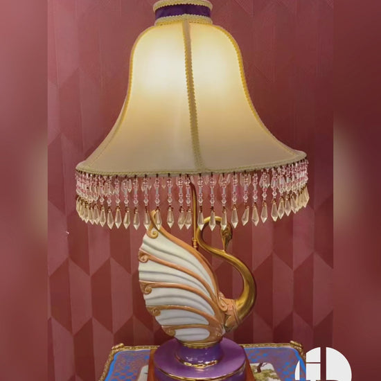HomeDor × FH&Home | Luxury Vintage Porcelain Swan Table Lamp